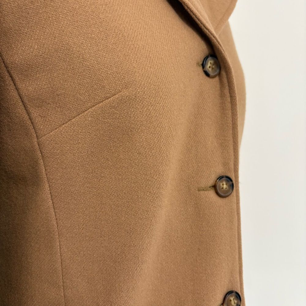 Vintage White Stag 100% Wool Tan Button Up Pea Coat Sz 8 - Picture 2 of 4